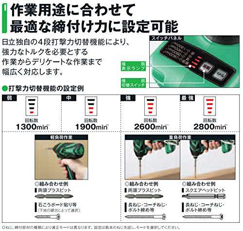 HiKOKI(ハイコーキ) インパクトドライバー AC100V 最大トルク165N・m