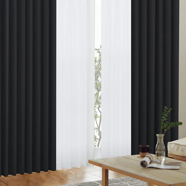 カーテンくれない 1級 遮光カーテンK-wave-D-plainセット 日本製 防炎 ラベル付【40色×140サイズ】 節電対策に 保温 断熱 幅100×丈の通販は