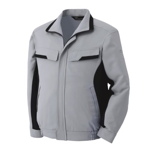 ミドリ安全 VERDEXCEL FLEX 男女兼用 長袖ブルゾン VE51 シルバーグレー×チャコール L