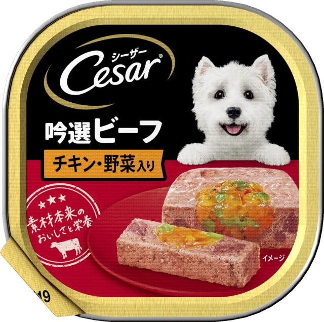 シーザー 成犬用 吟選ビーフ チキン・野菜入り 100g×24個 (まとめ買い) ドッグフード・ウェット