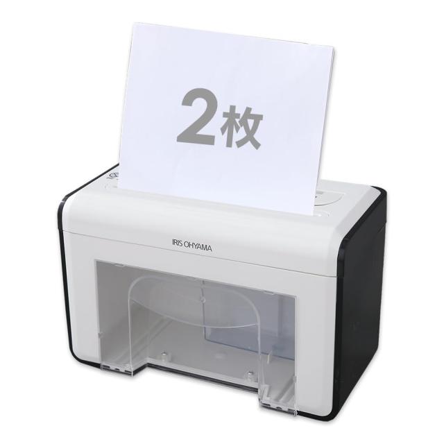 アイリスオーヤマ シュレッダー 家庭用 卓上 クロスカット 細断枚数2枚 CD/D V D/カード細断可能 連続使用5分 ダストボックス3.6L コンパク