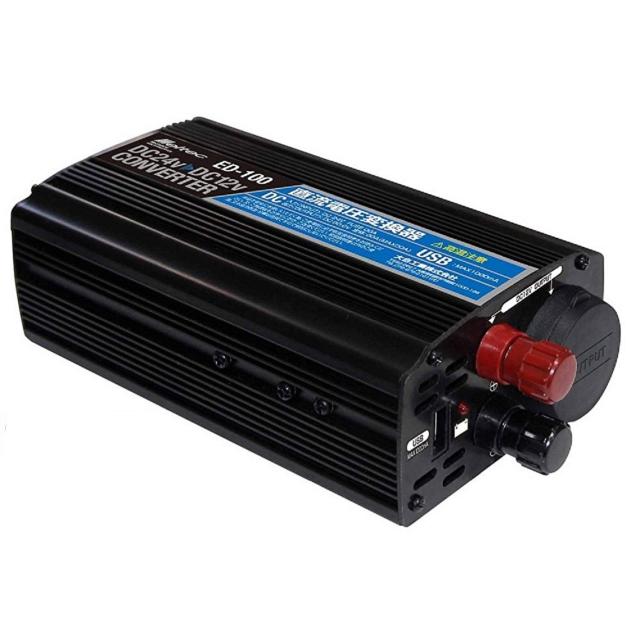メルテック(meltec) 車載用 DCDCコンバーター デコデコ 3way(USB＆アクセサリーソケット＆陸式ターミナル) DC24V ソケット1口10A・USB1口1A