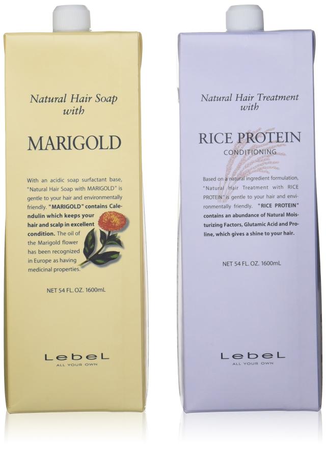 Lebel ルベル ナチュラル ヘアソープ MGマリーゴールド1600ｍｌ トリート RP ライスプロテイン 1600ml セット