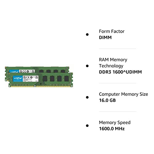 Crucial(Micron製) デスクPC用メモリ PC3L-12800(DDR3L-1600) 8GB×2枚