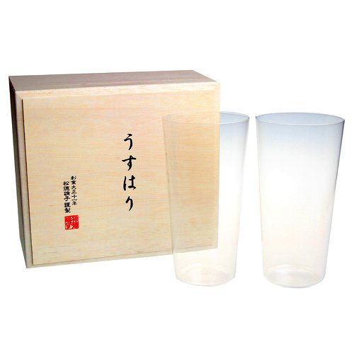 ギフトオンリーワン 【松徳硝子】うすはり タンブラー（L）ペア・木箱入り 7,499円