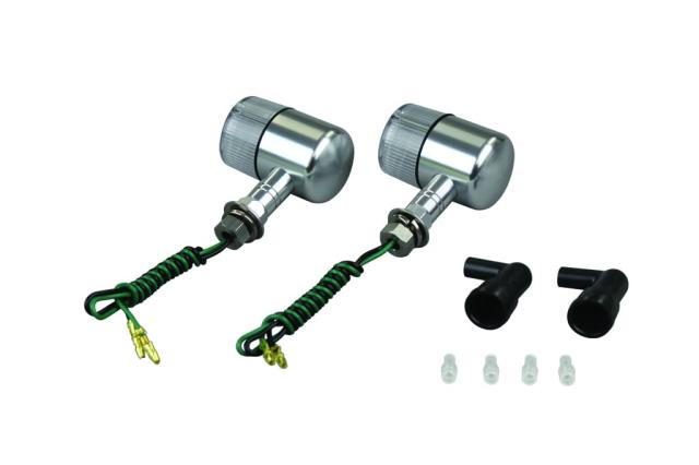 ポッシュフェイス(POSH FAITH) バイク用品 アルミマシンドウインカー　71タイプ　ショートステー　シングル球（電球無し） 2個入り　M10