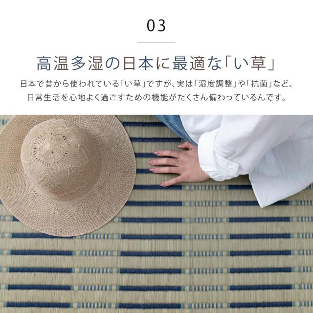 江戸間 掛川織り 花ござ ブルー 8畳 81832380_4