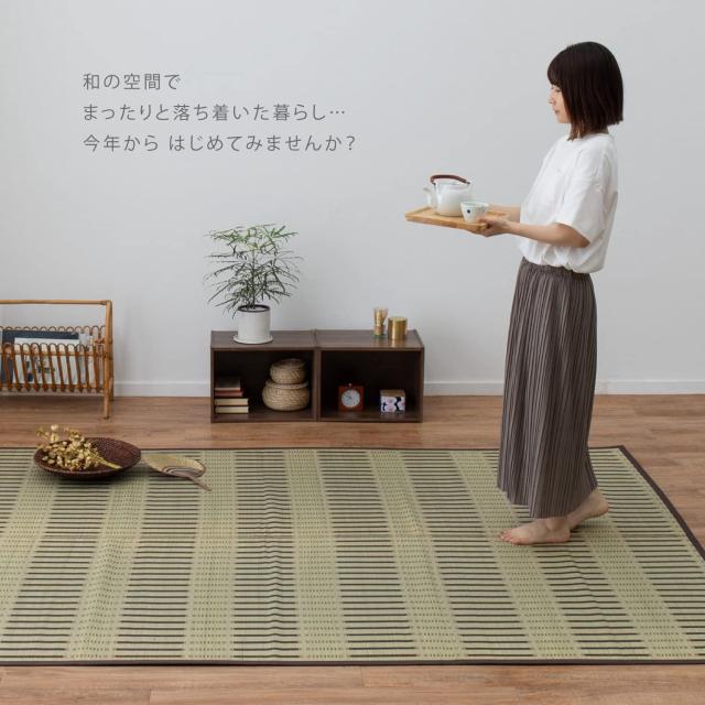 江戸間 掛川織り 花ござ ブルー 8畳 81832380_8