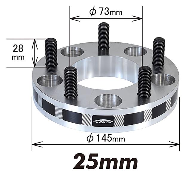 KYO-EI(協永産業) Kics WIDE TREAD SPACER(ワイドトレッドスペーサー) M12×P1.25 5H PCD114.3 厚み25mm 2枚入り 5125W3_3