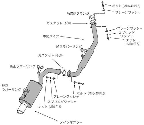 HKS リーガルマフラー トヨタ トレノ レビン AE86 3302-ST029