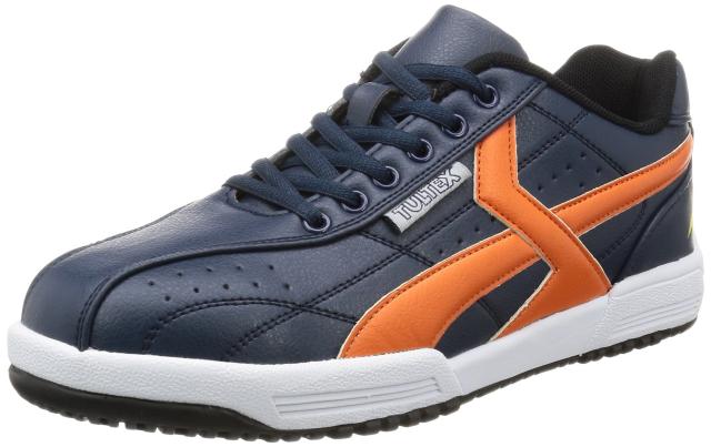 タルテックス 安全靴 作業靴 AZ51622 セーフティシューズ 鋼製先芯 JSAA A種 耐油 静電 3E ネイビー×オレンジ 27.0 cmの通販は 5,618円