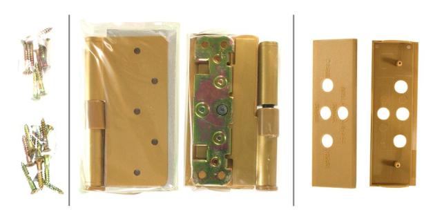 和気産業(Waki Sangyo) ARCH 3次元調整丁番 左用 上下セット 取付容易 位置調整 扉 ゴールド 縦102×横102×厚み2.5mm BHー385