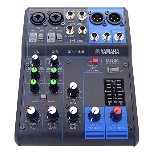 ヤマハ YAMAHA 6チャンネルミキシングコンソール MG06 Amazon | ヤマハ YAMAHA 6チャンネルミキシングコンソール MG06