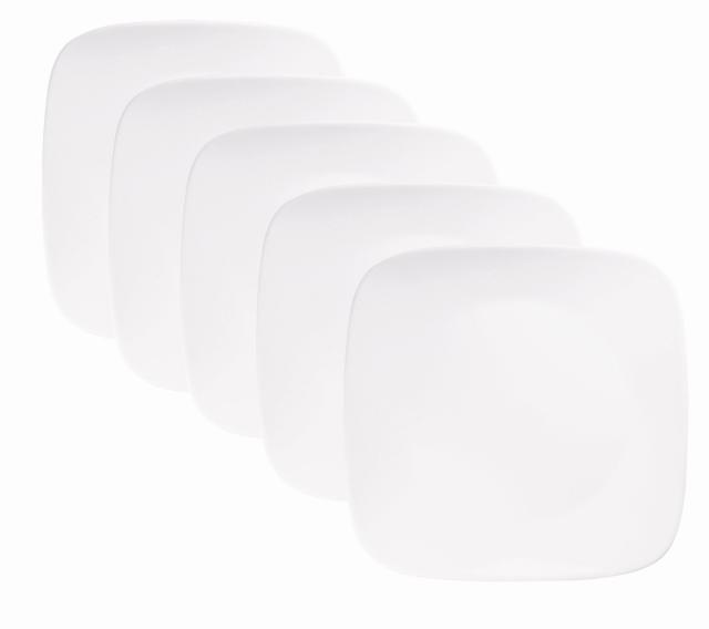 コレール プレート 皿 幅26.5cm 割れにくい 軽量 ウインターフロストホワイト スクエア 大皿 J2213-N 5枚セット CP-9621