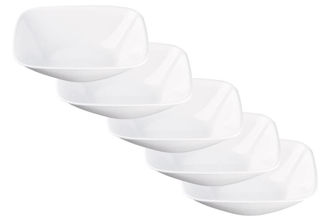 コレール プレート 皿 幅22.5×奥行22.5×高さ6.5cm 割れにくい 軽量 ウインターフロストホワイト スクエア 大ボウル J2348-N 5枚セット の通販は