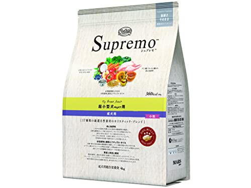 Nutro ニュートロ シュプレモ 超小型犬4kg以下用 成犬用 4kg ドッグフード【自然素材/着色料 無添加/消化に良い】の通販は