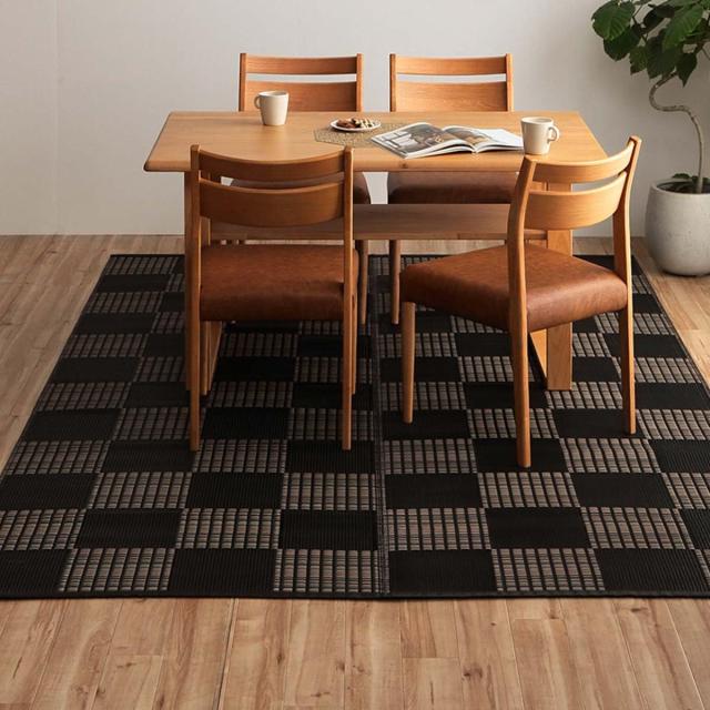 イケヒコ ラグ カーペット ウィード 本間4.5畳 約286×286cm ブラック 日本製 洗える #2116914の通販は