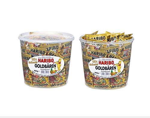 [送料無料]【HARIBO】ハリボー グミ　ミニゴールドベア　ドラム　980g （２個セット） (ハの通販は 5,414円