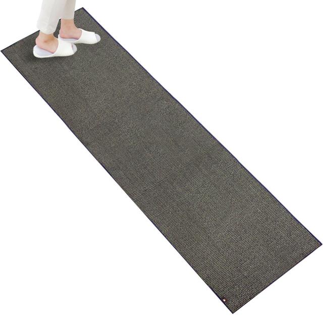 オカ(OKA) PLYS base (プリスベイス) キッチンマット 約 60 cm × 240 cm ブラウン (日本製 洗える モダン シンプル 滑り止め)