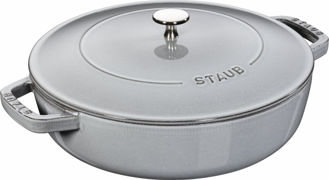 ストウブ(Staub) 「 ブレイザー ソテーパン グレー 24cm 」 両手 鋳物 ホーロー 鍋 浅型 すき焼き IH対応 【日本正規販売品】 Braiser 40