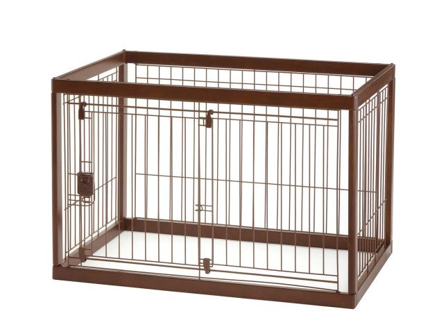 リッチェル 木製ペットサークル 90-60(90×60×59.5cm) ダーク