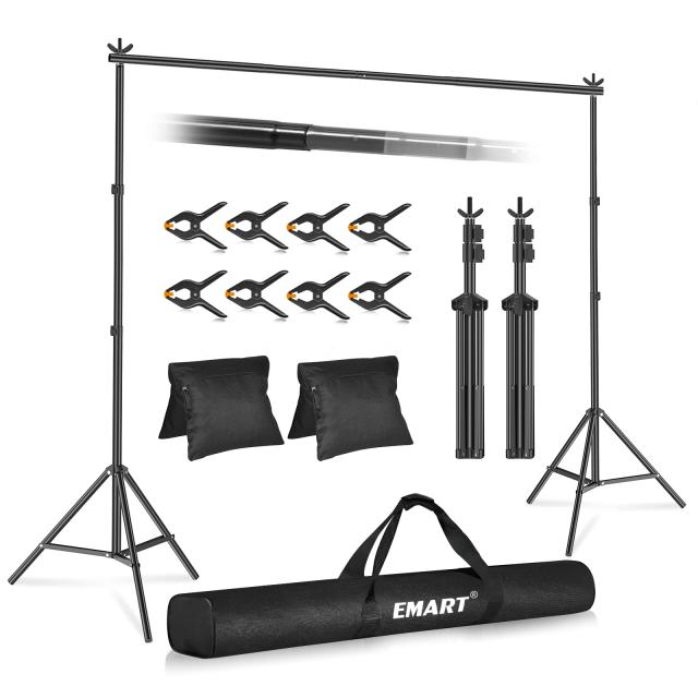EMART 撮影スタンド 200x300cm 背景スタンド 幅、高さ調節可能 背景布/グリーンバックスタンド 生放送、web会議、ビデオ通信、動画などにの通販は