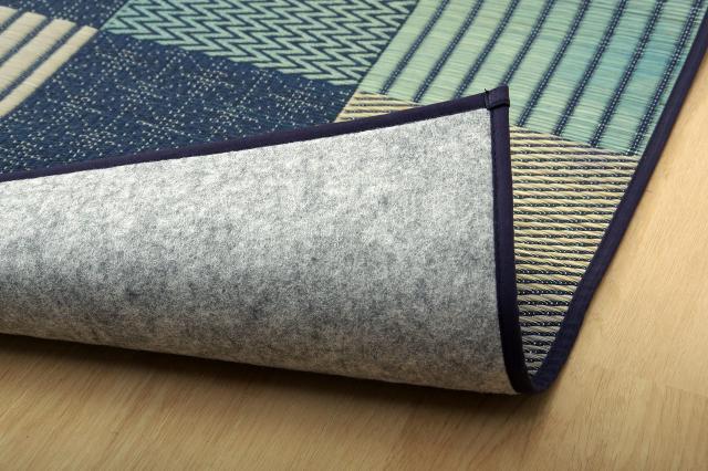 イケヒコ い草花ござカーペット DX京刺子 ブルー 261×352cm・江戸間6畳 4114206_4