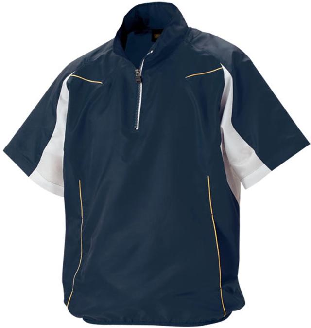 ゼット(ZETT)野球 ハーフジップジャンパー (半袖・ハーフジップ) ネイビー/ホワイト L BOV515H