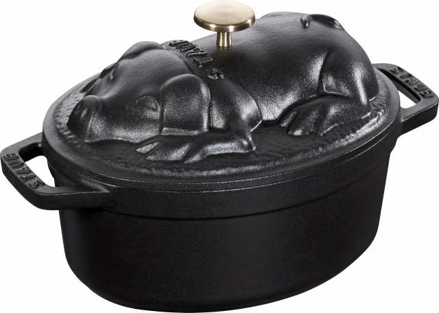 staub ストウブ 「 ピギー ココット ブラック 17cm 」 両手 鋳物 ホーロー 鍋 IH対応 【日本正規販売品】 La Cocotte Special Shape 4050