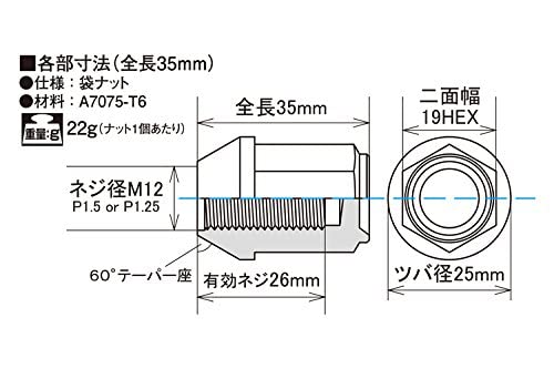 KYO-EI ( 協永産業 ) ホイールナット LEGGDURA RACING 【 M12 x P1.25 】 パープル KIN36P_1