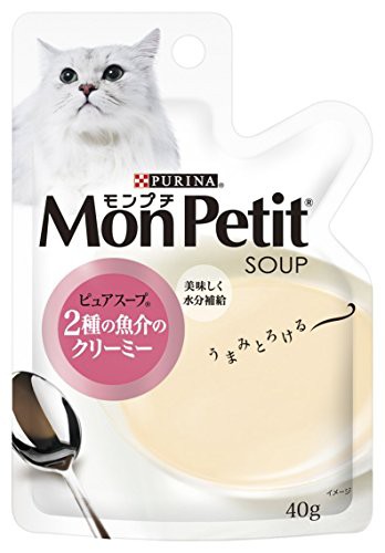 モンプチ ピュアスープ パウチ 成猫用 2種の魚介のクリーミー