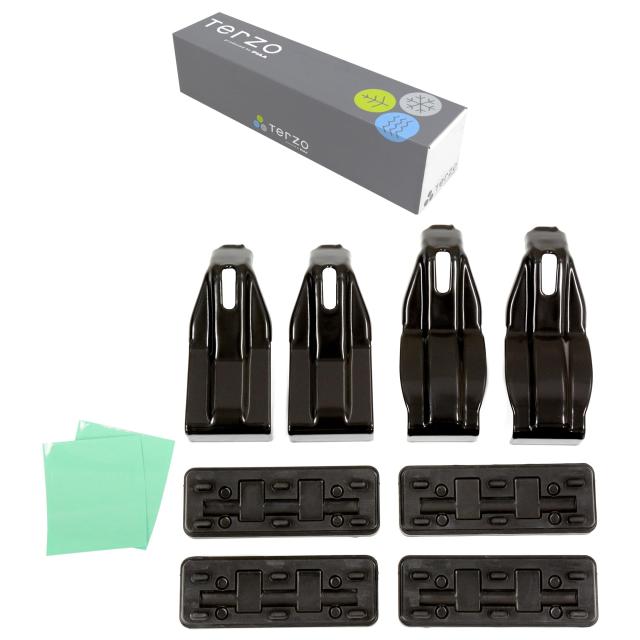 Terzo テルッツォ (by PIAA) ルーフキャリア ベースキャリア ホルダー 4個入 ブラック 【ホンダ Nワゴン(N-WGN) JH1.2】 EH406の通販は