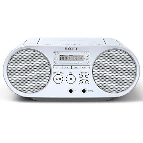 ソ ニー AUX CDラジオ ZS-S40 : FM/AM/ワイドFM対応 ホワイト ZS-S40 Wの通販は