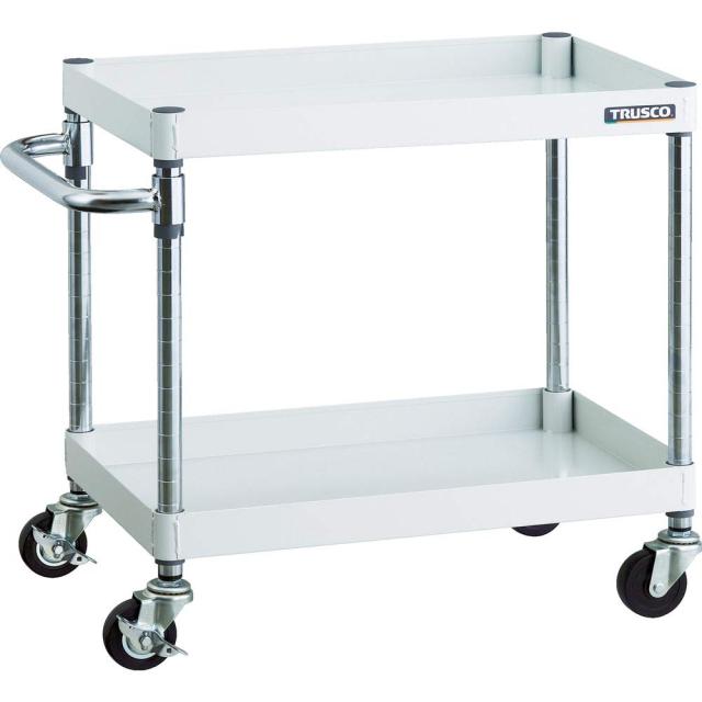 TRUSCO(トラスコ) フェニックスワゴン 600X400 2段 Φ75ゴム車輪 W色 PEW662G75W ホワイト 13,514円