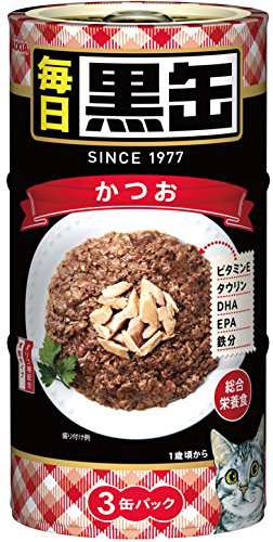 黒缶 毎日黒缶3P かつお 160g×3缶パック×18個入り