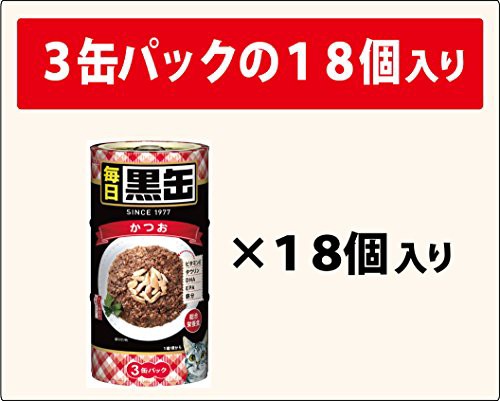 黒缶 毎日黒缶3P かつお 160g×3缶パック×18個入り