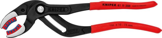 KNIPEX クニペックス パイププライヤー 全長250mm プラ スティックアゴ付 プラ スティックコーティングハンドル 黒防錆コート 8111-250