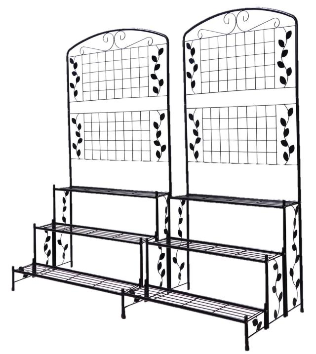 リビングアウト(Living Out) アイアンプランタースタンド ラティス付き  