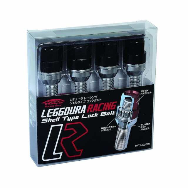 KYO-EI ( 協永産業 ) ホイールロックボルト LEGGDURA RACING Lock Bolt 【 M14 x P1.5 】 テーパー : 60° 【 首下 : 28mm 】 ブラック Kの通販は