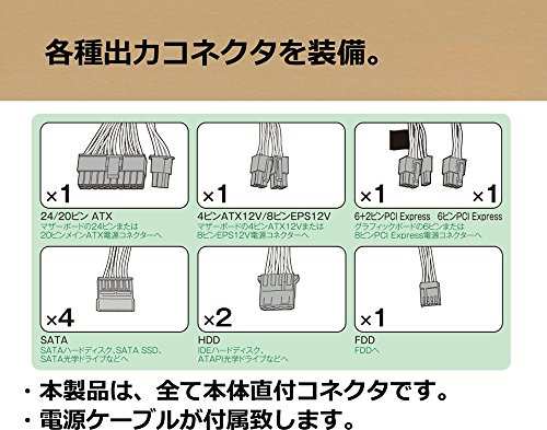 玄人志向 STANDARDシリーズ 80 PLUS 500W ATX電源 KRPW-L5-500W/80+の