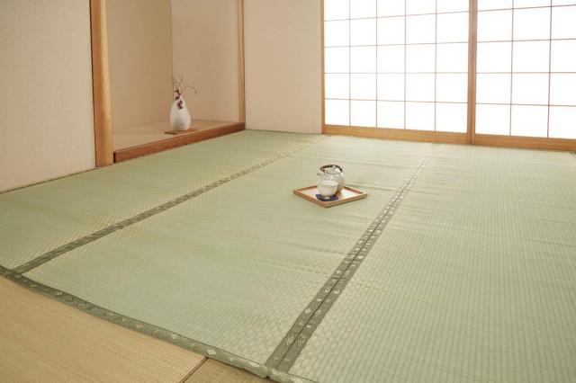 イケヒコ い草 ラグ 不知火 江戸間8畳 約352×352cm 日本製 上敷き カーペット 市松織