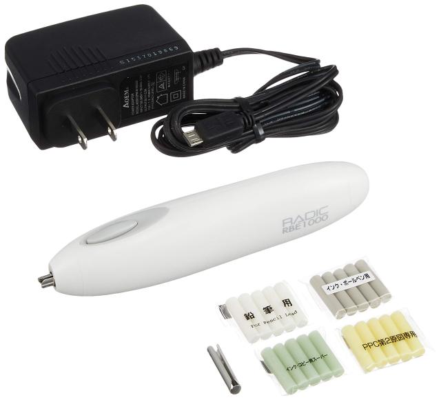 ラビット 電動消しゴム アダプター式 RBE1000 ホワイトの通販は