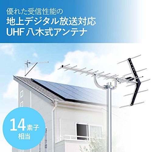 DXアンテナ 地上デジタルアンテナ 八木式 UHF (14素子相当) 中電界用 溶融亜鉛メッキ処理 塩害地域に最適 UA14Z_1