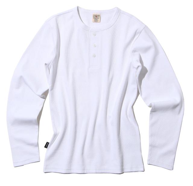 [アヴィレックス] ロンT デイリー ヘンリーネック リブTEE (抗菌 (防臭) DAILY RIB HENLY NECK TEE 6153482 メンズ Lサイズ 001 WHITE