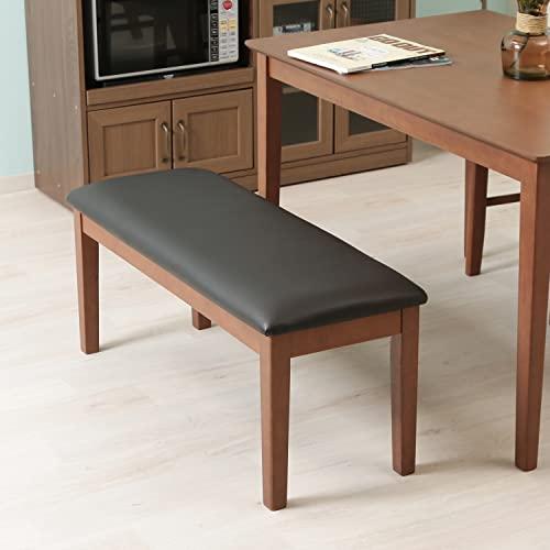 不二貿易 ダイニングベンチ 2人掛け 幅100×奥行38×高さ43.5cm ライトブラウン 天然木 ファブリック 長椅子 簡単組み立て スノ 不二貿易 ダイニングベンチ 2人掛け 幅100×奥行38×高さ