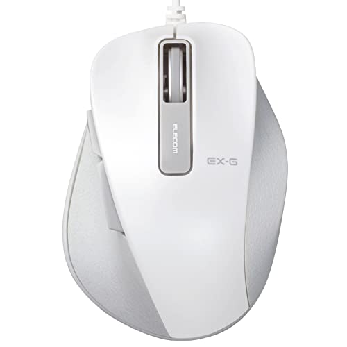 エレコム マウス 有線 Sサイズ 小型 5ボタン (戻る・進むボタン搭載) BlueLED 握りの極み ホワイト M-XGS10UBWH