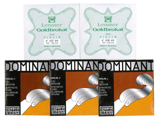 バイオリン4/4弦セット( E:ゴールドブラカット・ループエンド2種 A.D.G ドミナント)の通販は