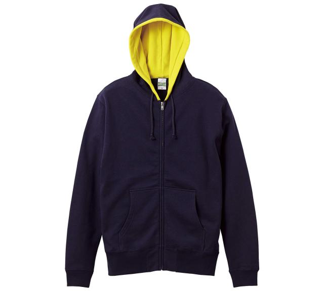 (ユナイテッドアスレ)UnitedAthle 10.0オンス スウェット フルジップ パーカ(裏パイル) 521301 4018 ネイビー/ブレージングイエ ロー XLの通販は 5,717円