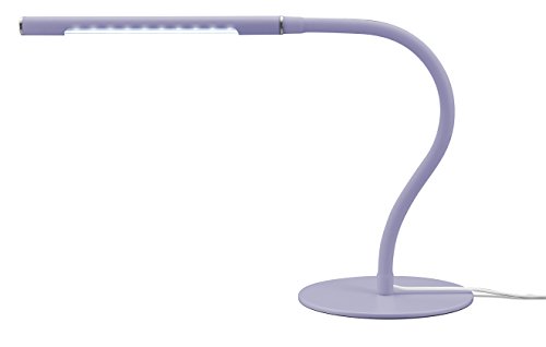 グリーンハウス タッチセンサー 白色LED 調光機能 搭載 自由に曲げられるフレキシブルアーム LEDスタンドライト パープル GH-ULEB10-PU
