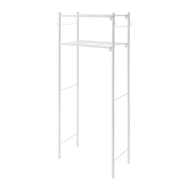 HEIAN SHINDO ランドリーラック 棚2段 角パイプ タオル掛け付き ホワイト 幅58-80×奥行28.5×高149.5cm TLR-2 平安伸銅工業の通販は